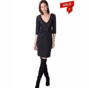 NWT$235 Daniela Fargion 1980's Deep V Neck Dress